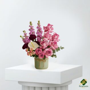 Charming mixed roses peony gerbera bouquet