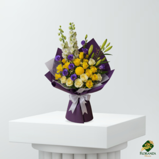 Luna bloom purple flowers bouquet
