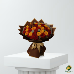 Amber floral arrangements with roses