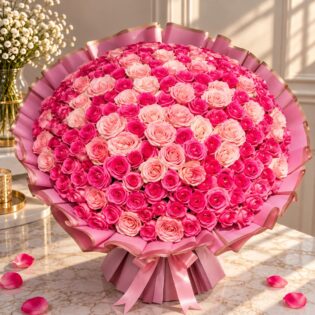 300 Pink and light Pink Roses