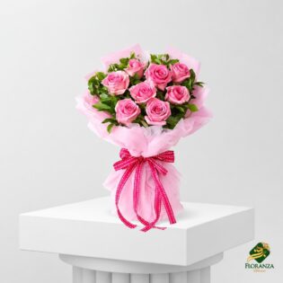 9 Pink Roses